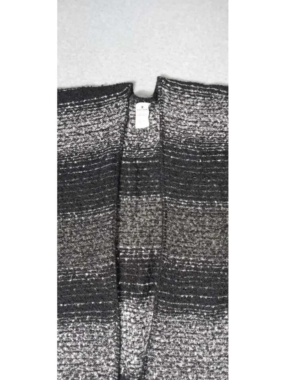 Woolrich Open Shaw Poncho Wrap Unisex One Size Black White And Grey Gray Knit